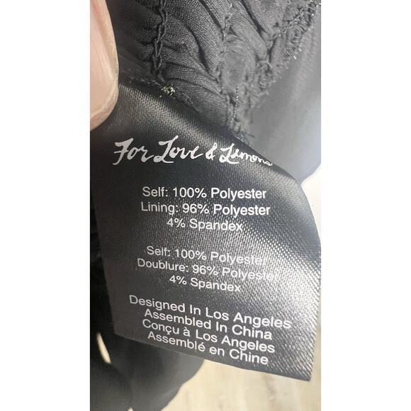 For Love & Lemons Medium Revolve Dixon Black Floral Chiffon Smocked Mini Dress - Picture 10 of 11